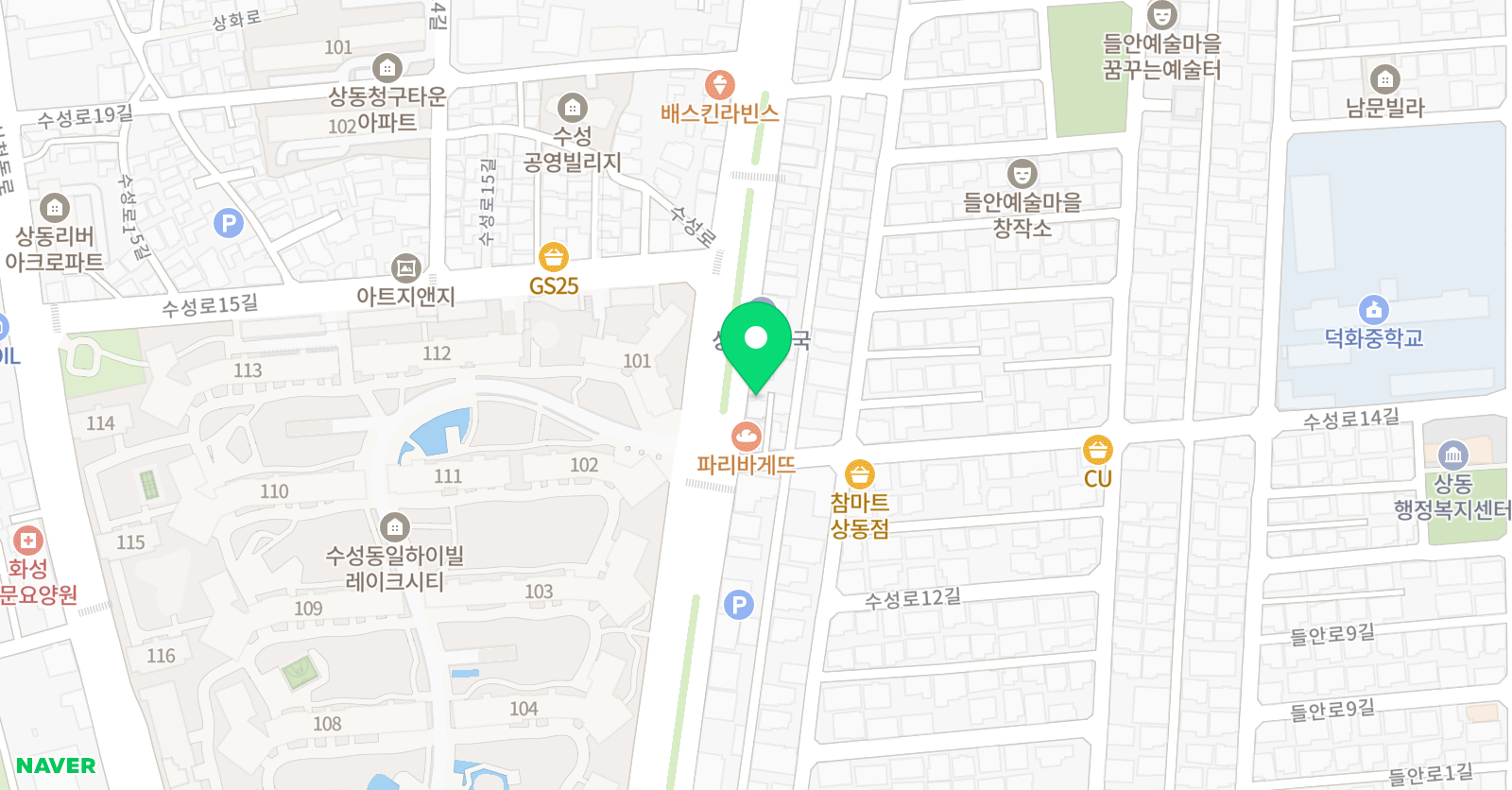 엠베스트SE 학원 상동점 위치
