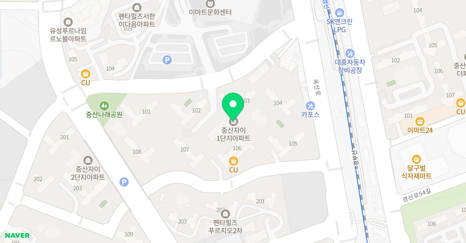 스마트해법영어 중산자이1점 위치