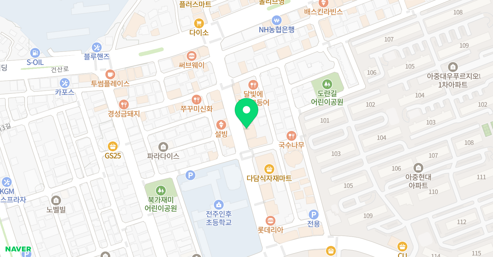 GnB 어학원 아중캠퍼스 위치