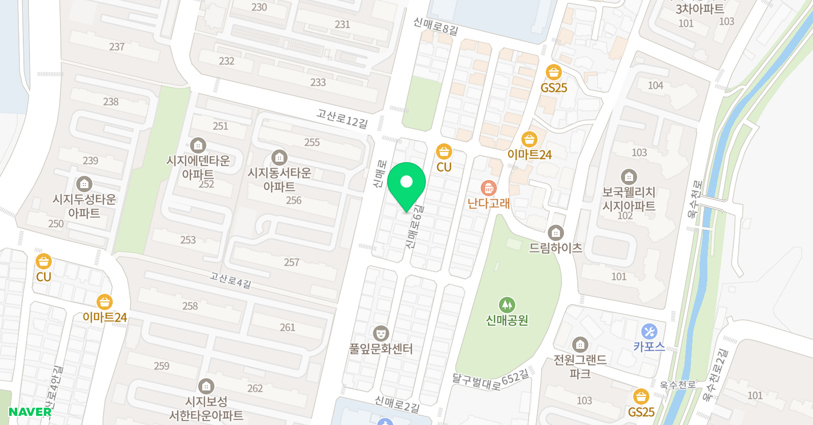 짱솔 수학과학학원 위치