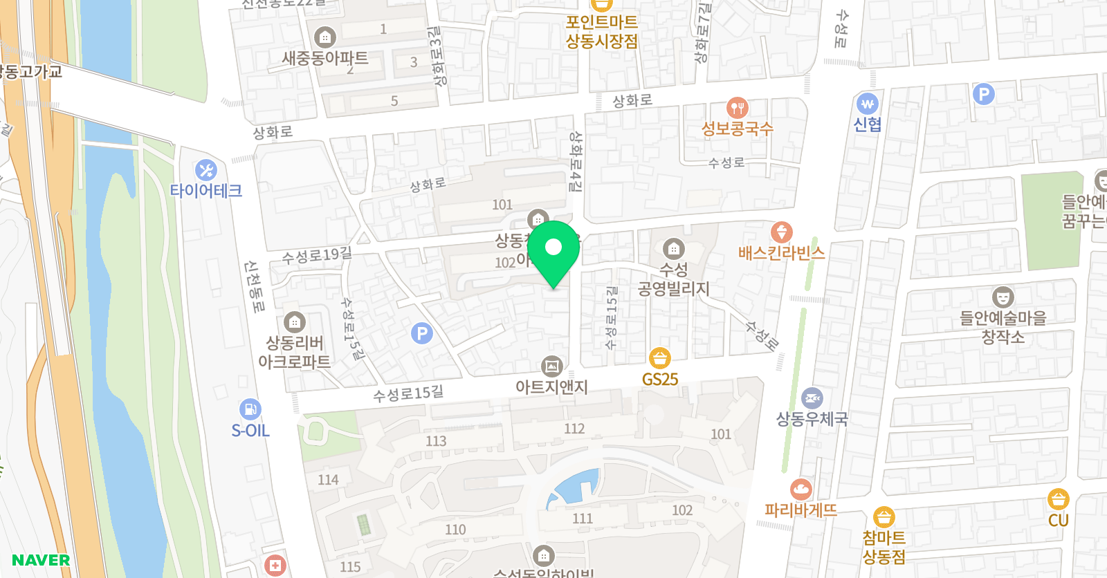 책나무 독서교습소 상동 위치