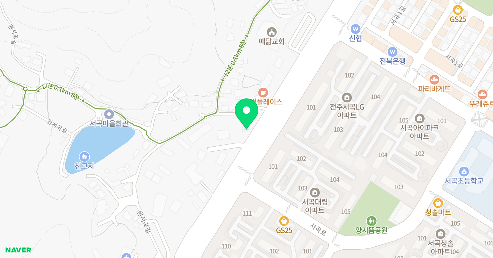 EiE고려대 어학원 전주서곡캠퍼스 위치