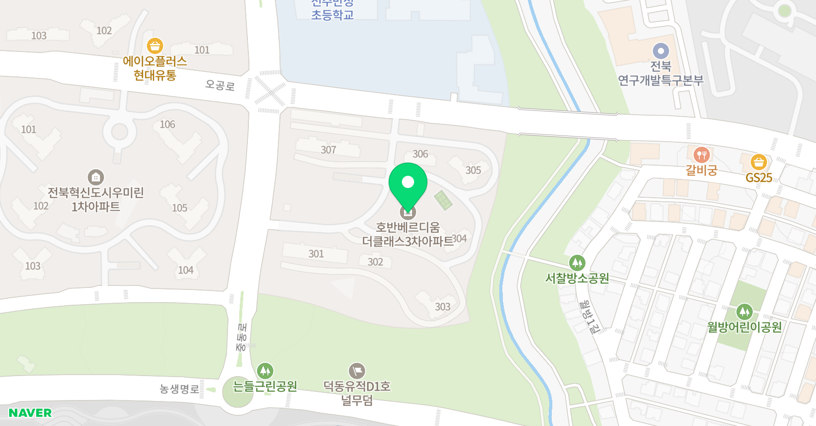 아트앤하트 전주중동혁신호반3차 교육원 위치