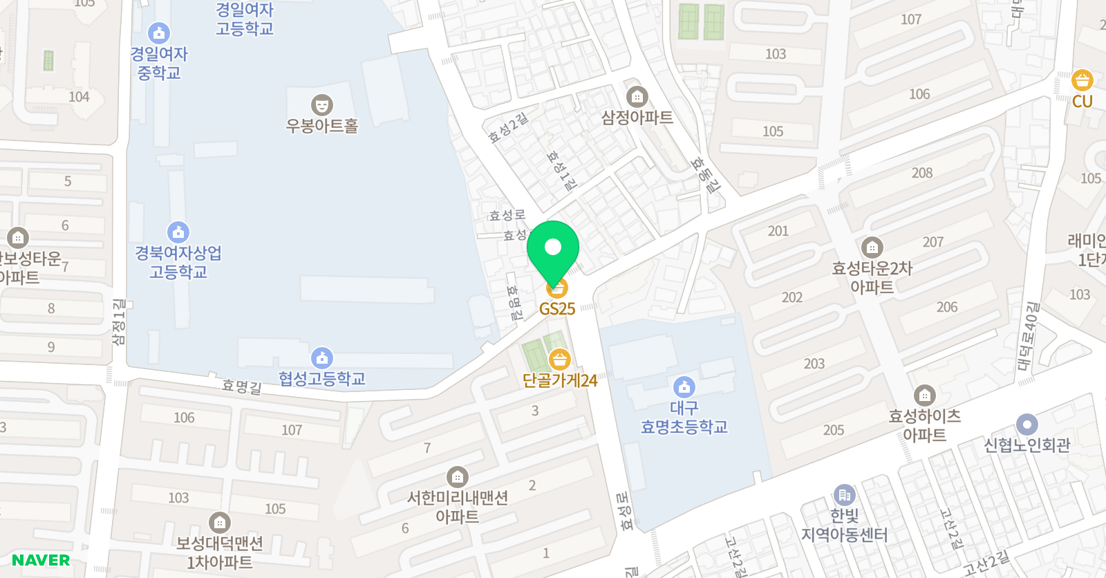 EiE고려대어학원 대구봉덕캠퍼스 위치