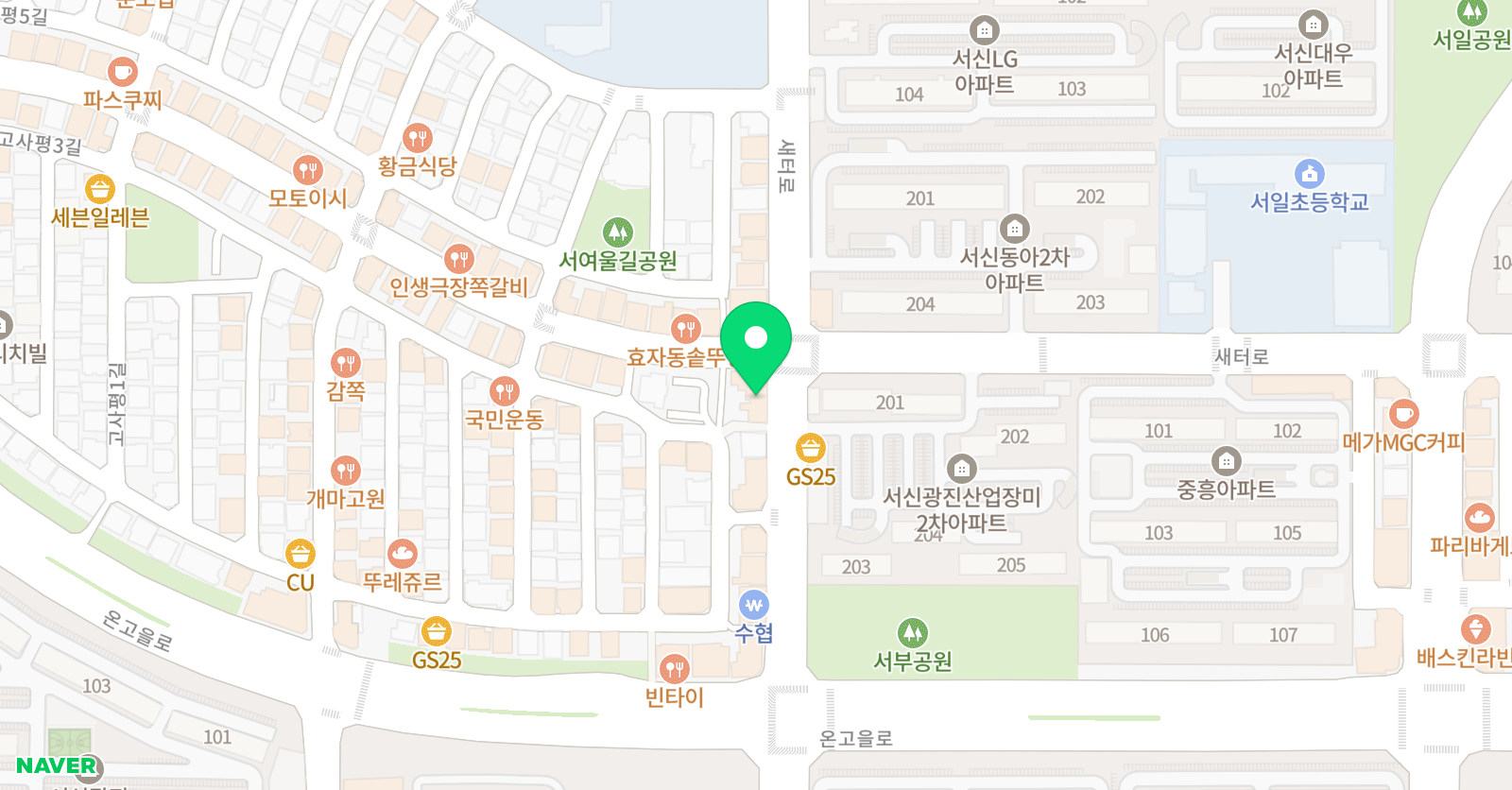 티앤미 수학학원 서신동수학학원 위치