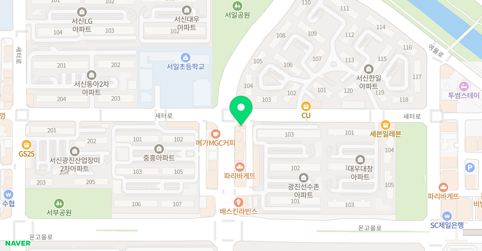 지앤비 어학원 서일캠퍼스 위치
