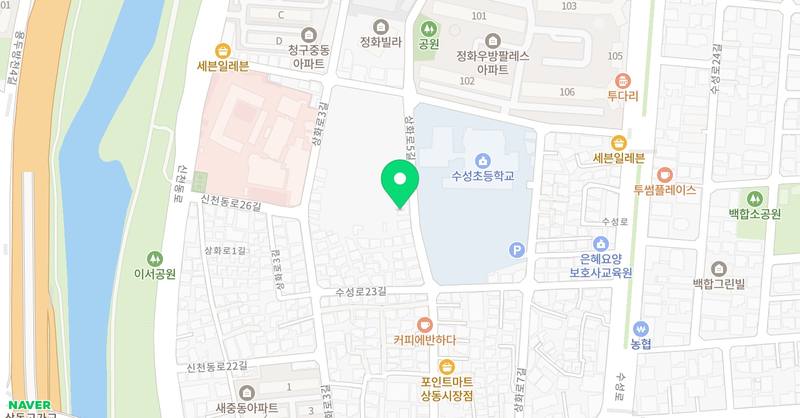 엠제이 영어 위치