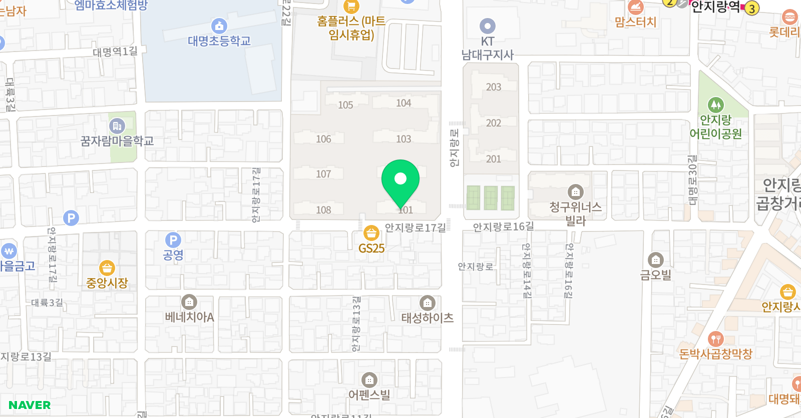 아소비 아소비 대구대명앞산리슈빌점 위치