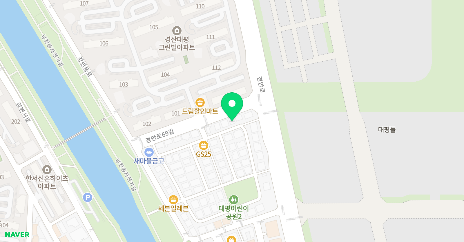 뮤엠 영어 대평NEST 위치