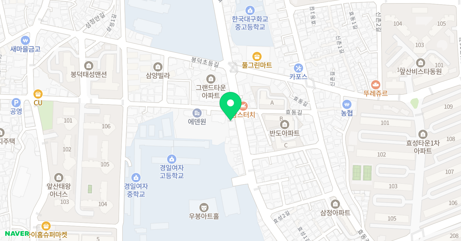 봉덕 김쌤 수학학원 위치