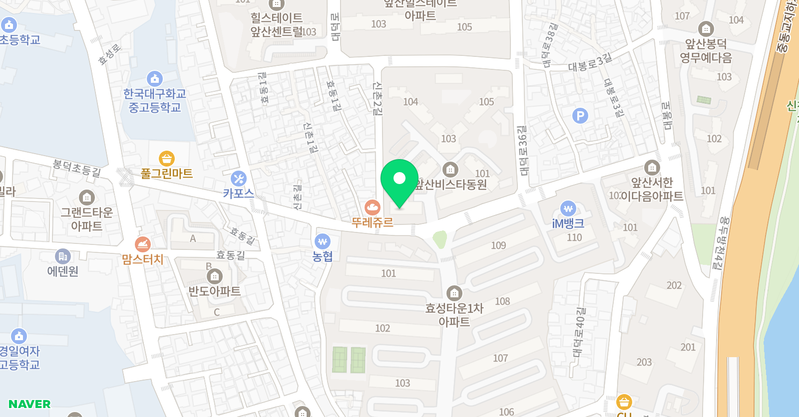 스마트해법 수학 교습소 앞산비스타 위치