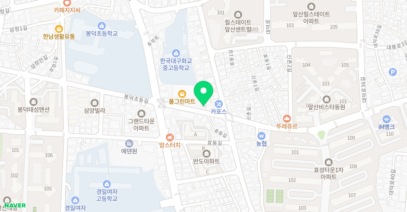 셀파 수학학원 봉덕경일점 위치