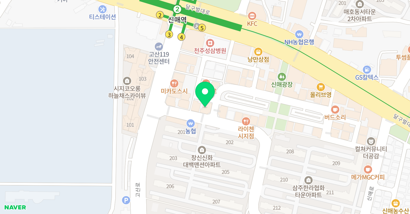 깊은생각 대구시지본원 위치