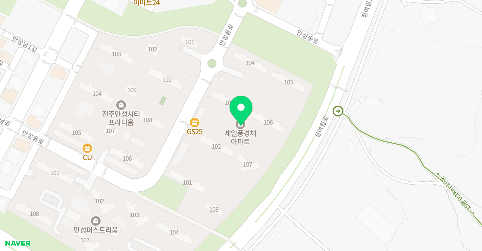 아소비 전주 만성 제일풍경채점 위치