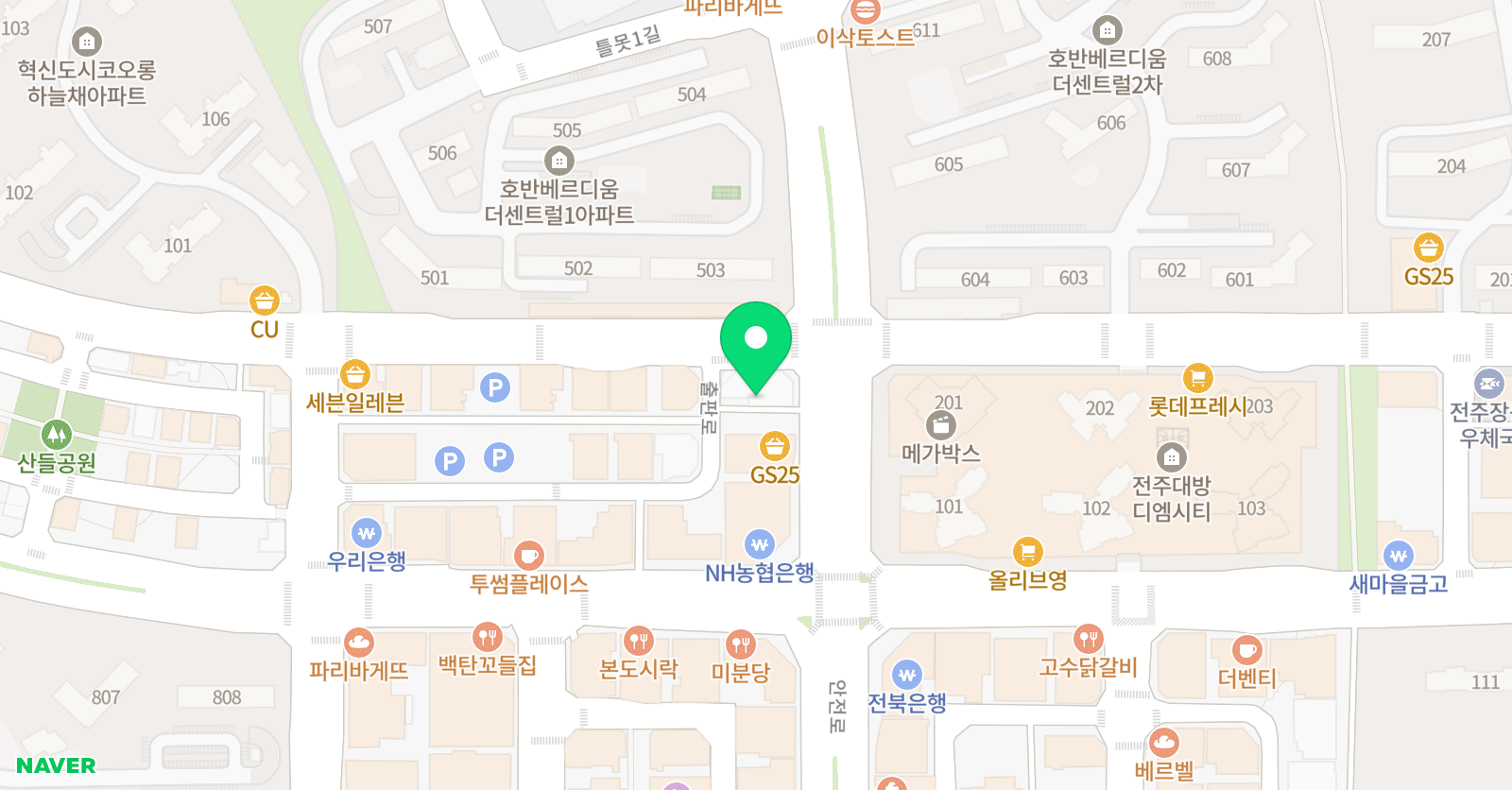 EiE고려대어학원 전주혁신 캠퍼스 위치