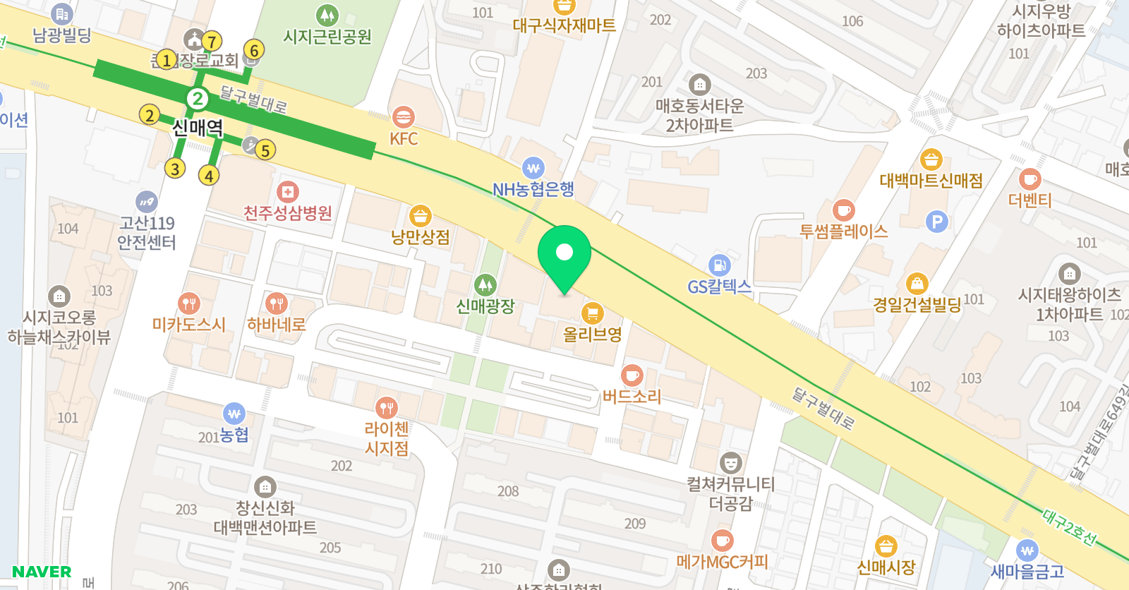 에이프릴 어학원 대구시지캠퍼스 위치
