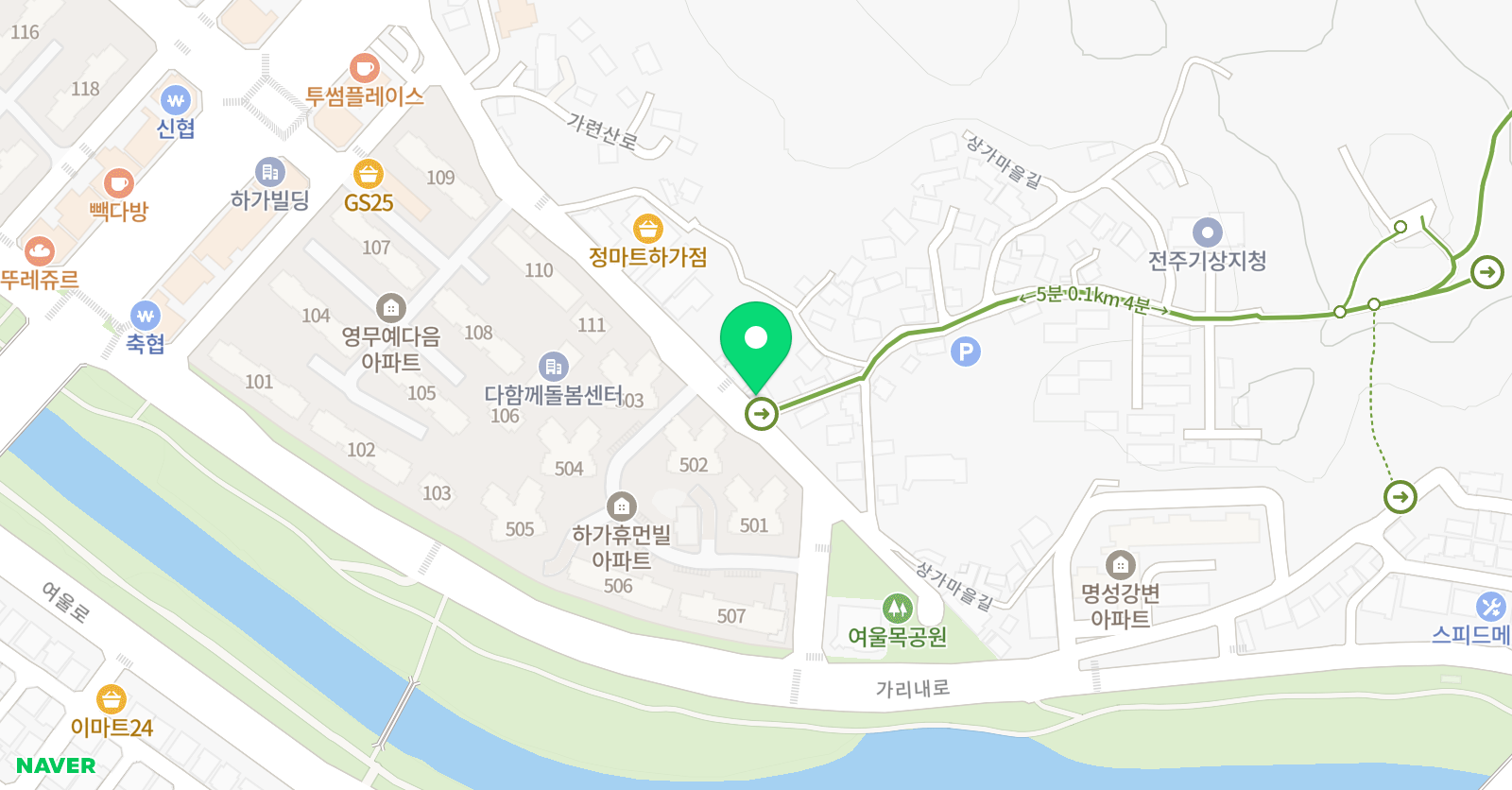 하가휴먼빌1차 우등생학원 위치