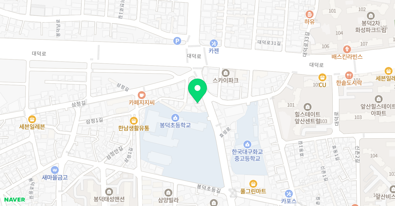 엠베스트SE학원 봉덕점 위치