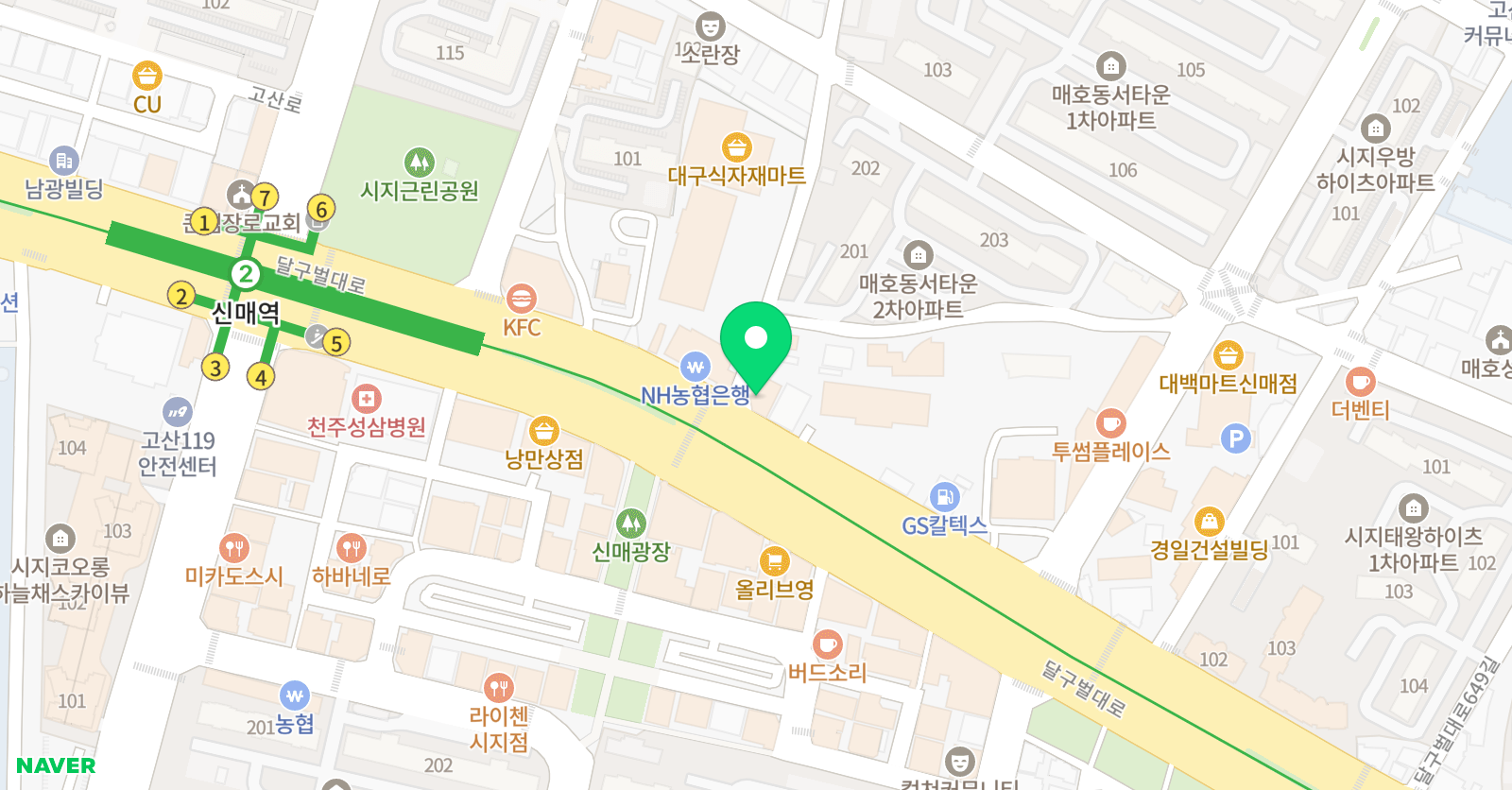 오늘 미술학원 대구시지캠퍼스 위치