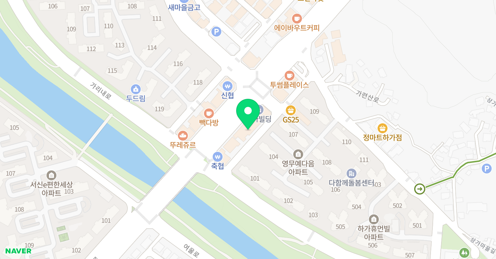지앤비 어학원 하가캠퍼스 위치
