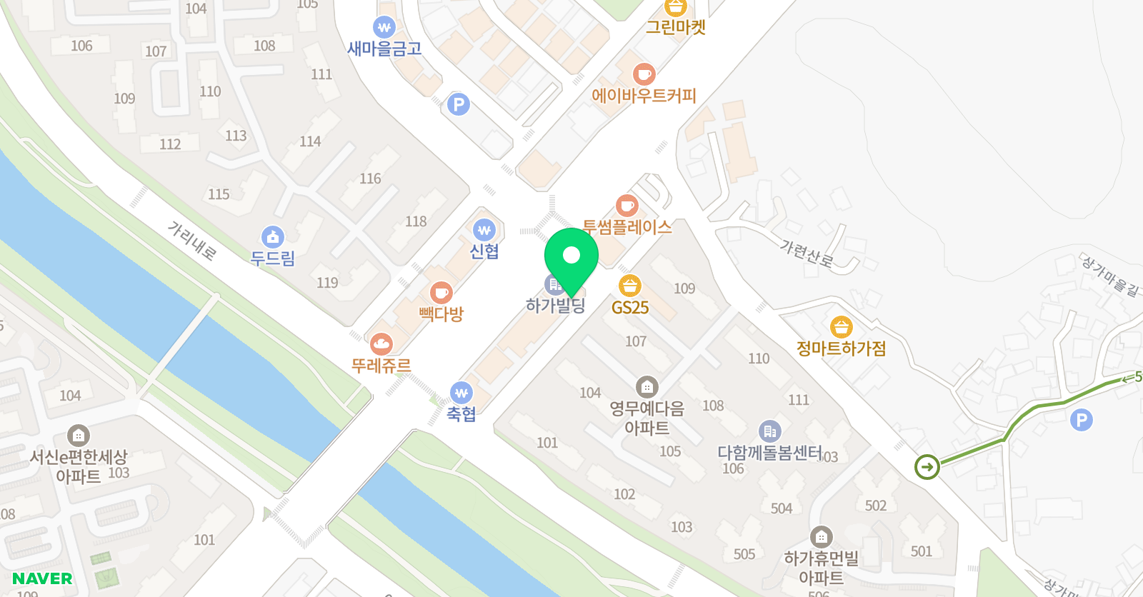 용인대하가 태권도 위치