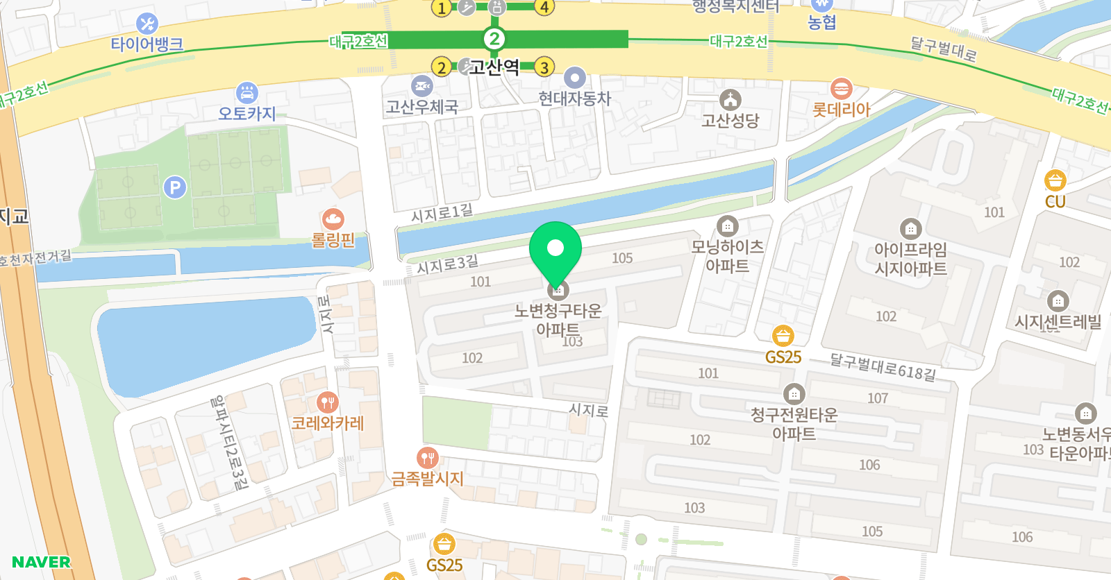 턱코치야구교실 대구시지점 위치