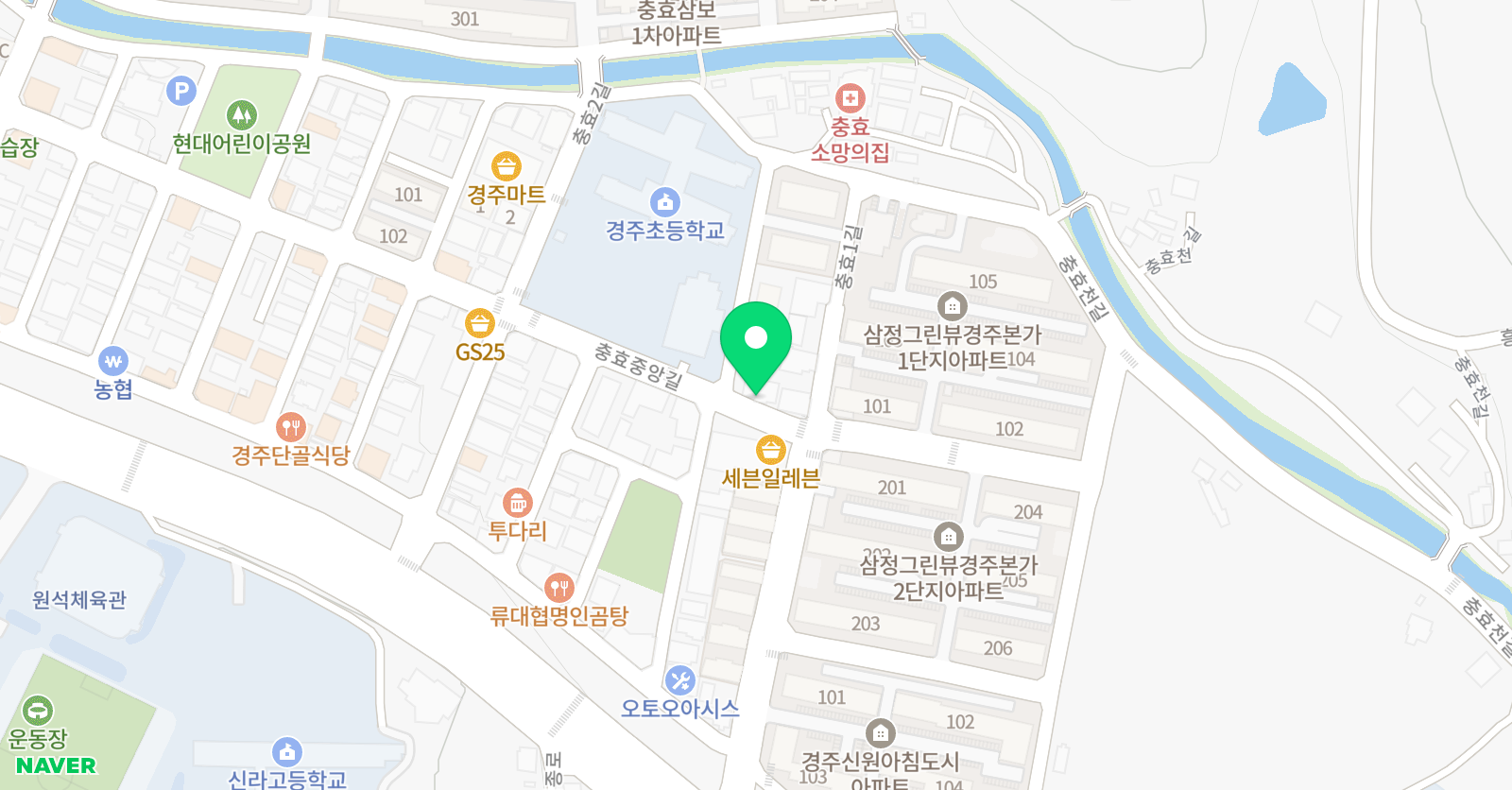 잉글리시버디 푸르넷 충효점 위치