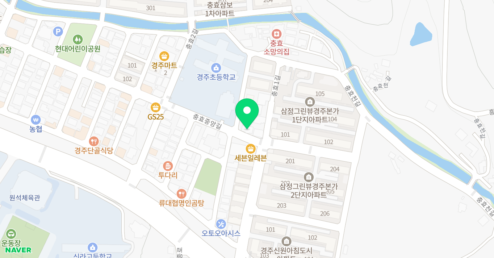 아이비츠 충효캠퍼스 학원 위치