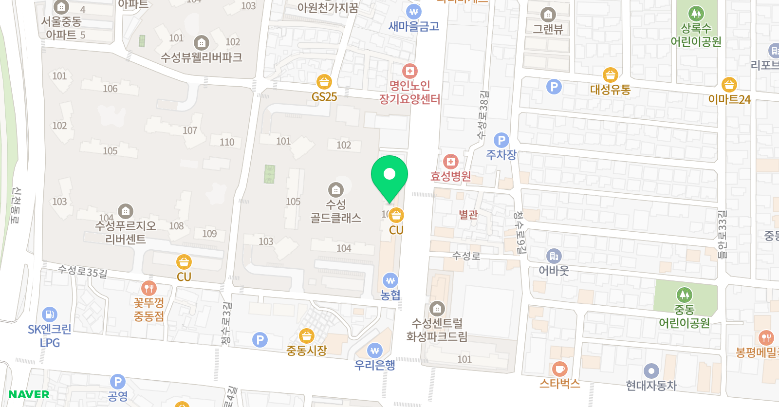 윤선생 우리집앞 영어교실 수성푸르지오리버센트점 위치