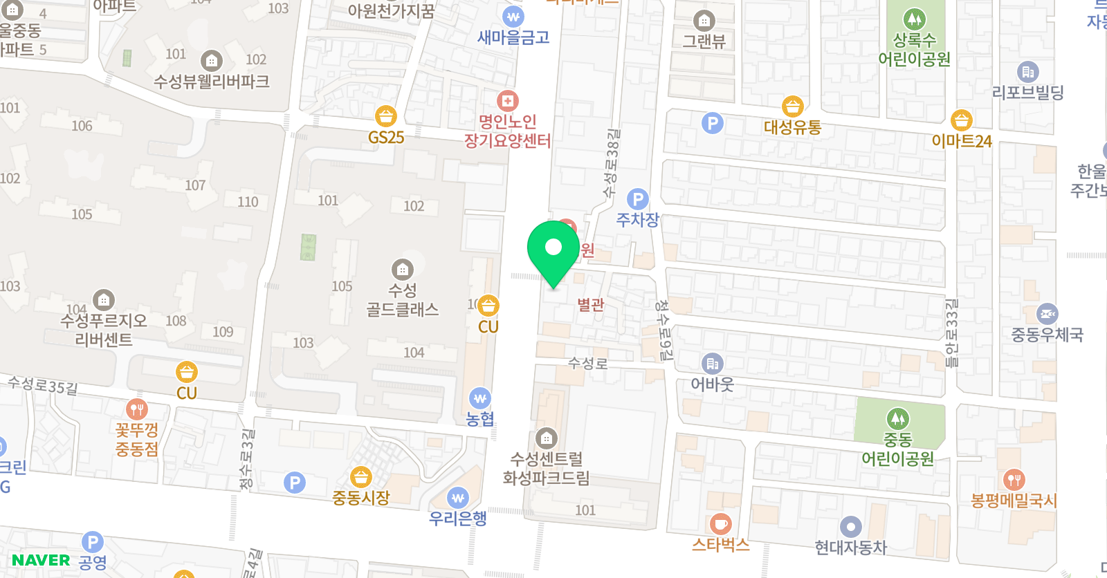 책나무 중동점 위치