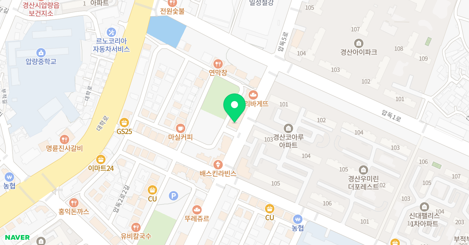 책나무 압량 독서학원 위치