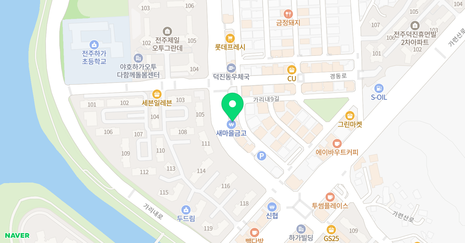 튼튼영어마스터클럽 덕진학원 위치
