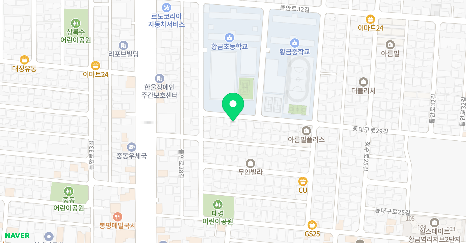 블루밍아트 미술학원 황금점 위치