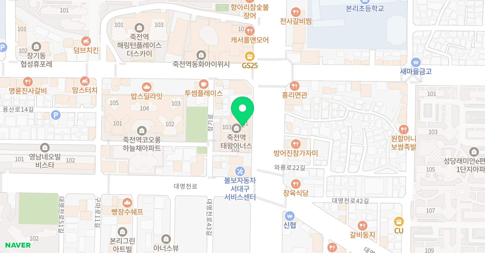 박사랑 수학학원 죽전점 위치