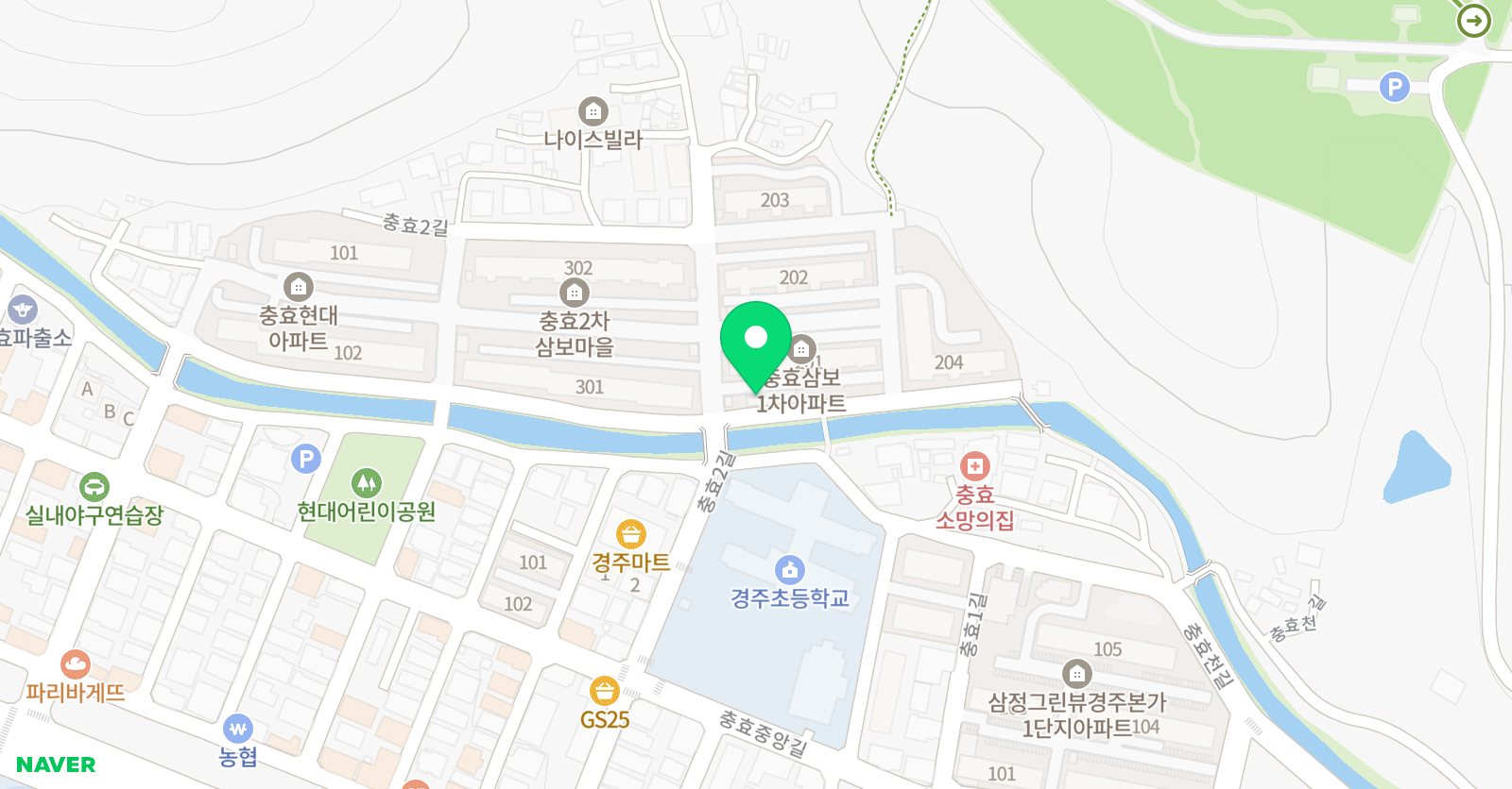 해맑은 피아노 위치