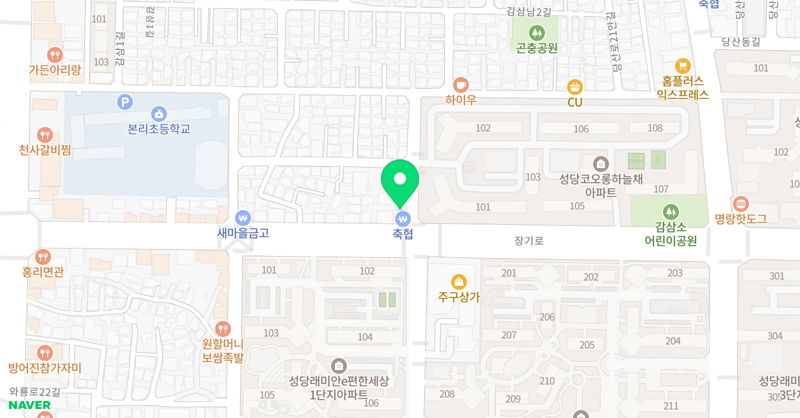 공결대 영어국어학원 감삼본리점 위치