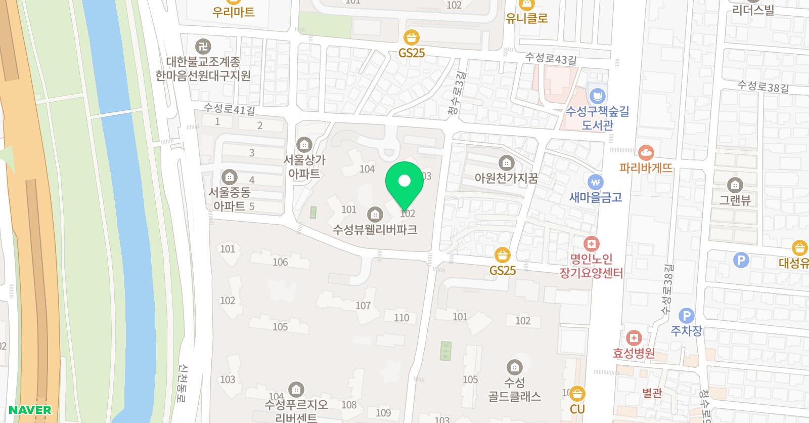 기탄사고력교실 중동수성뷰웰점 위치