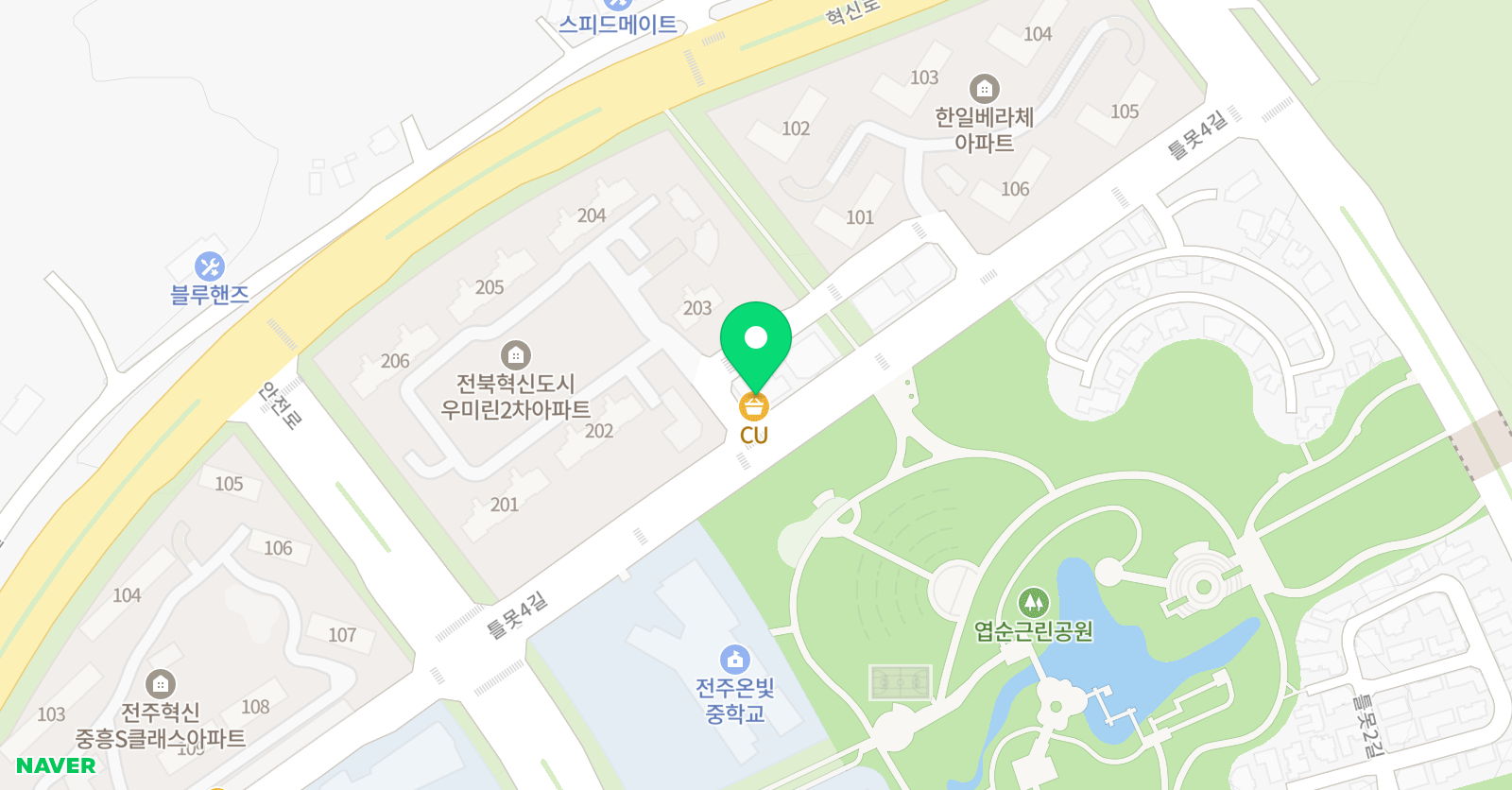 능률주니어랩 전주혁신1교실 이삭학원 위치
