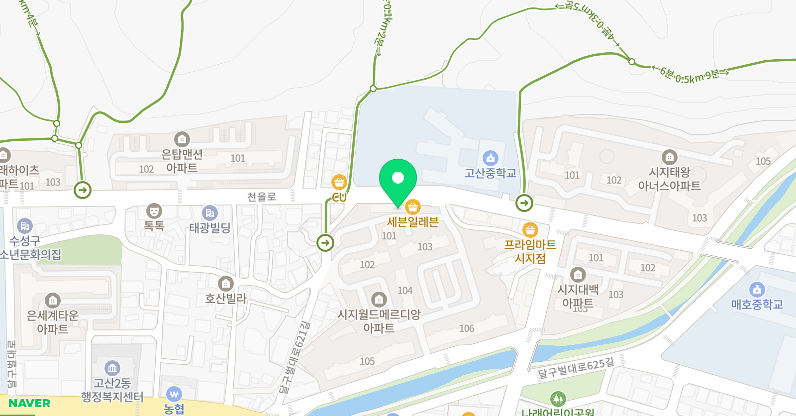 어린음악대 고산원 위치