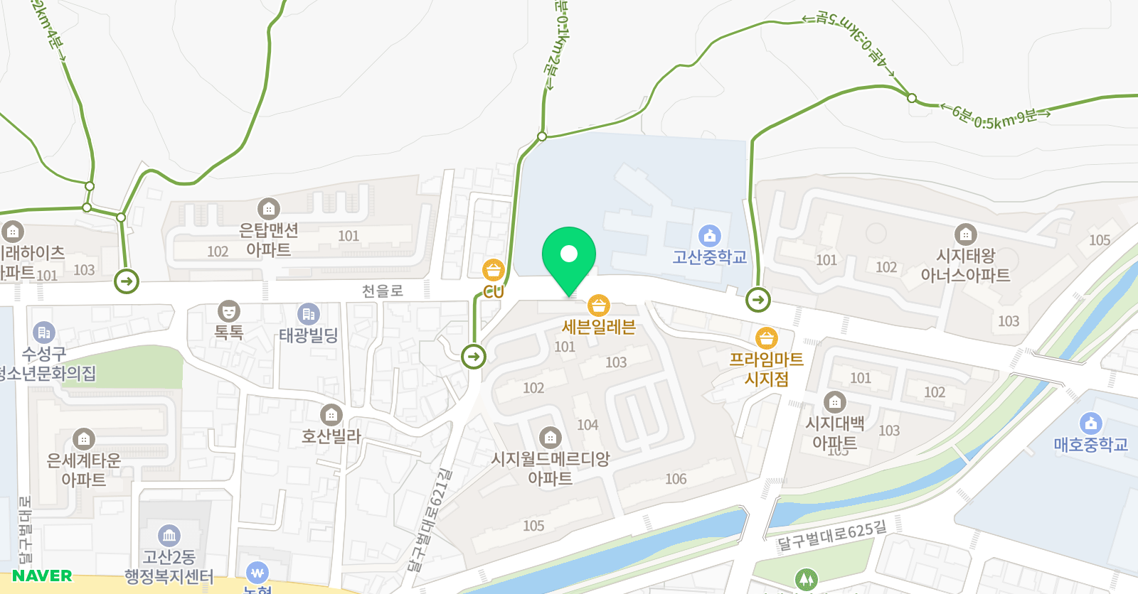 힘찬기합소리 태권도 위치