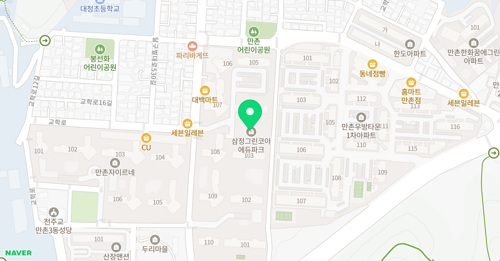 아소비 대구만촌삼정그린코아점 위치