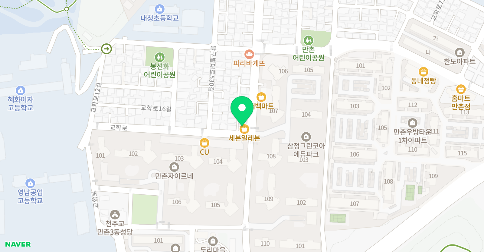 공터 영어학원 수성만촌 프리미엄센터 위치