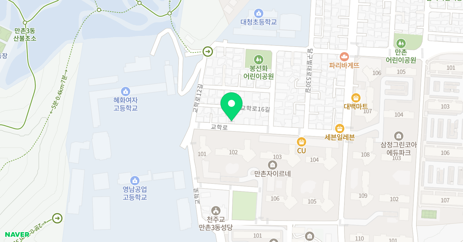 브라운 수학 위치