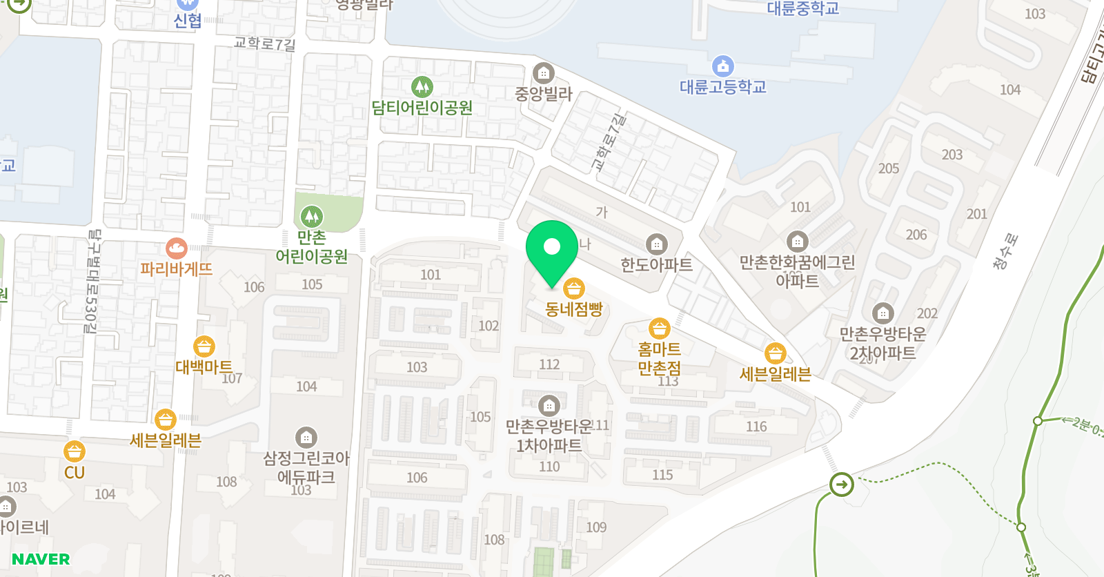 한얼 태권도 줄넘기스쿨 만촌동 위치