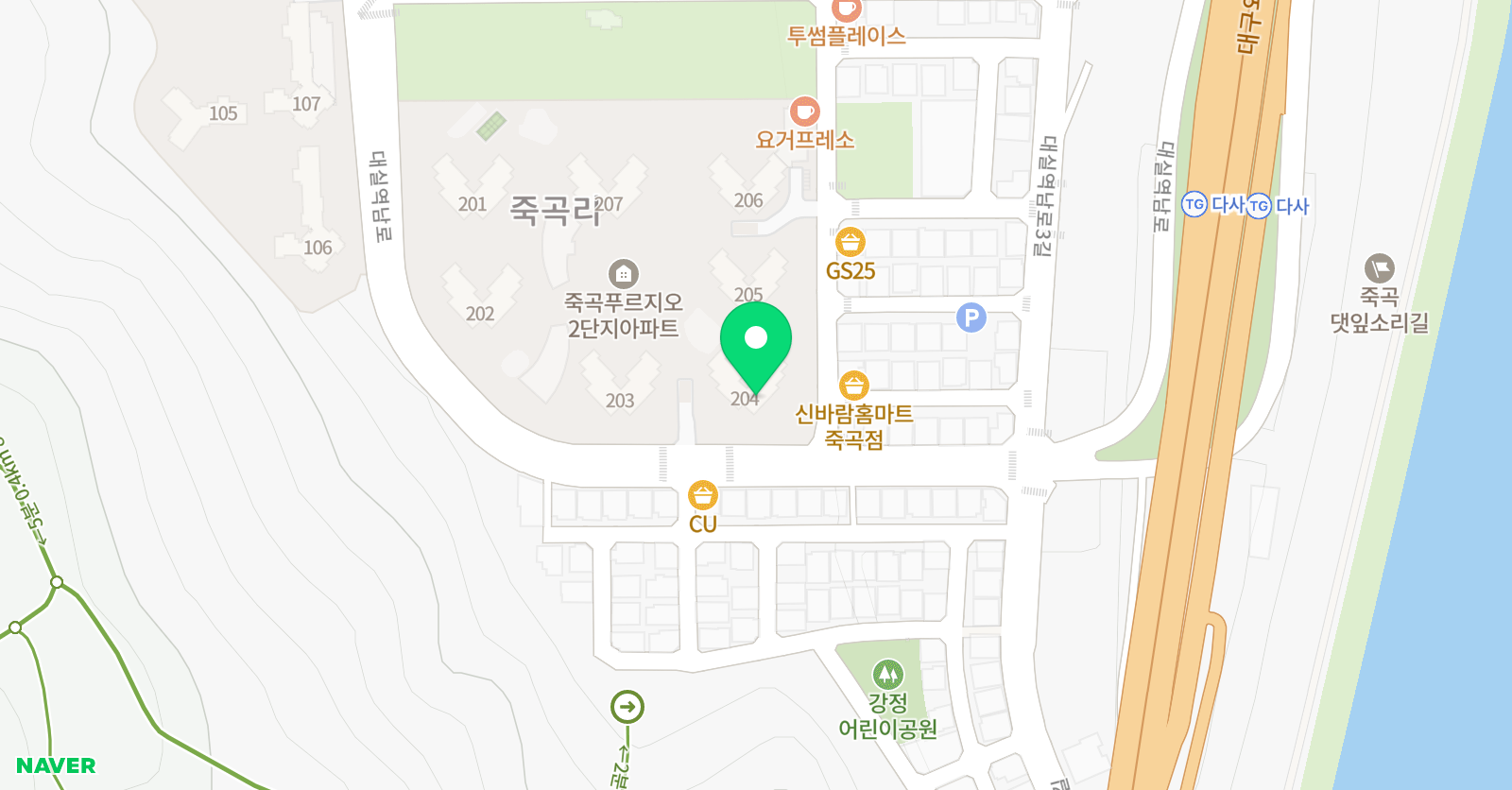 빨간펜 수학의달인 죽곡푸르지오점 위치