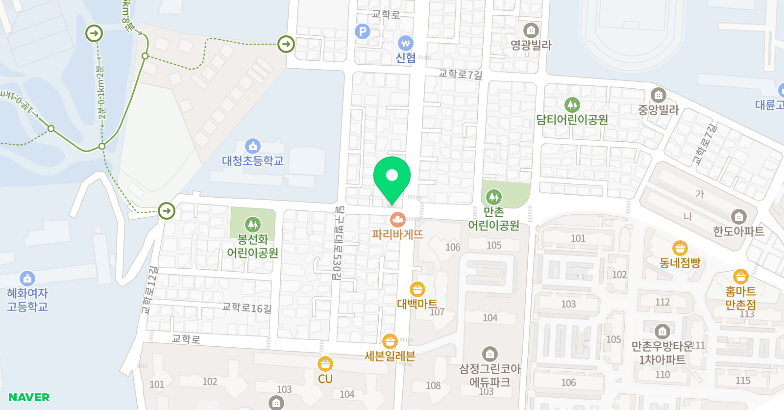홈런스마트학습센터 꿈담수학 위치