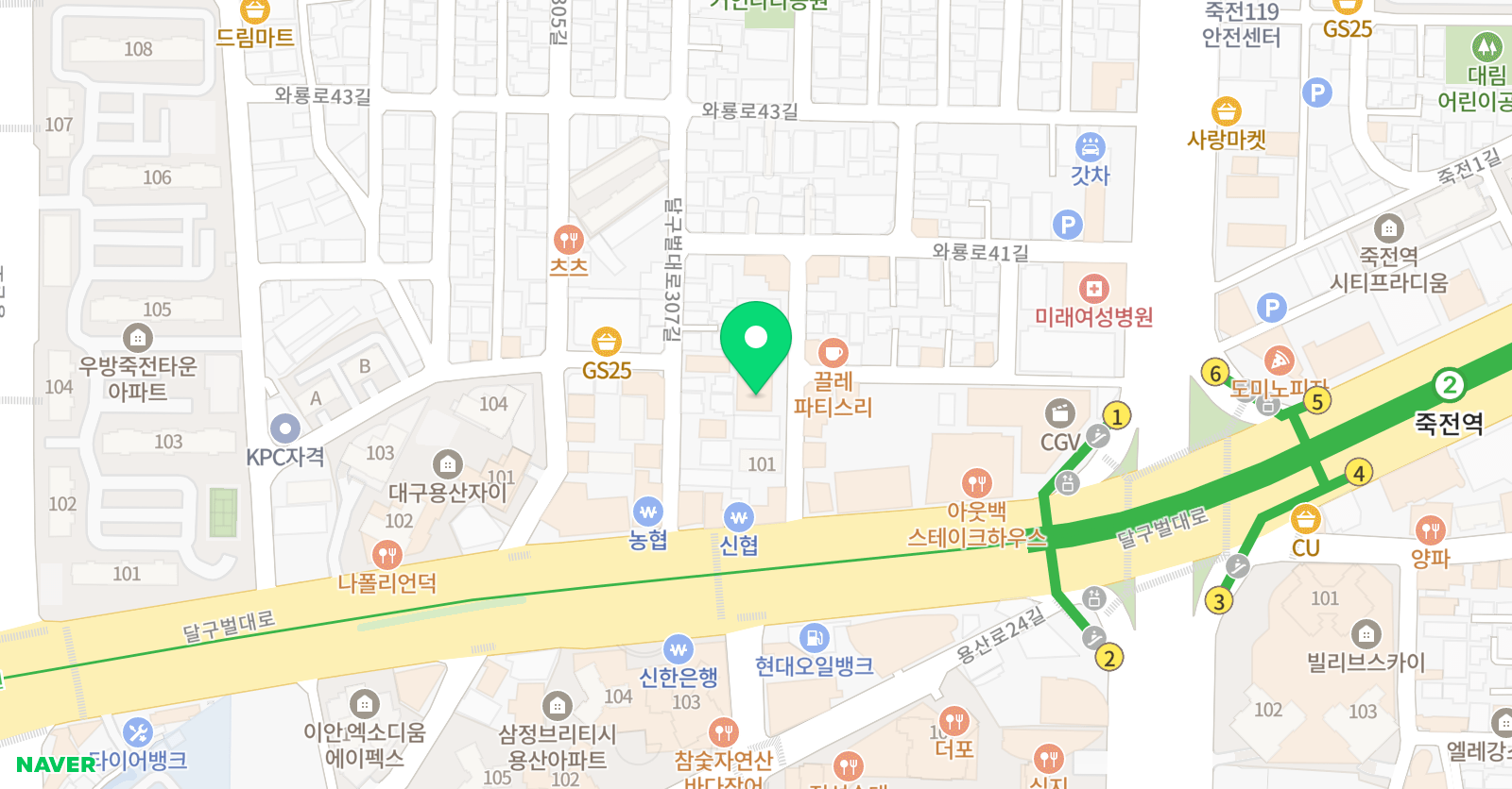 바이스앤 대구 죽전점 위치