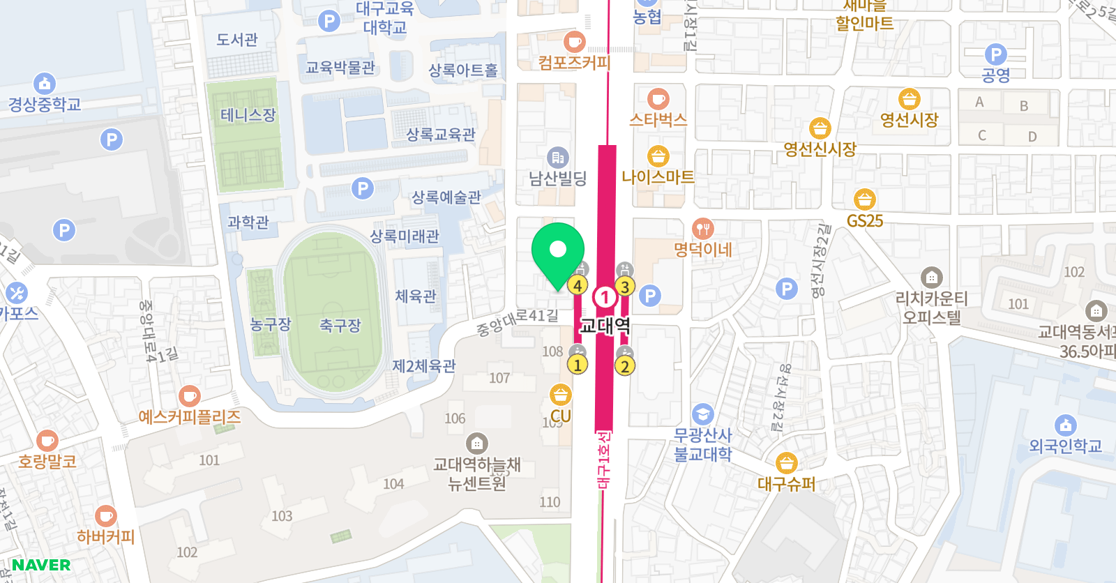 계명대하늘채 태권도 위치