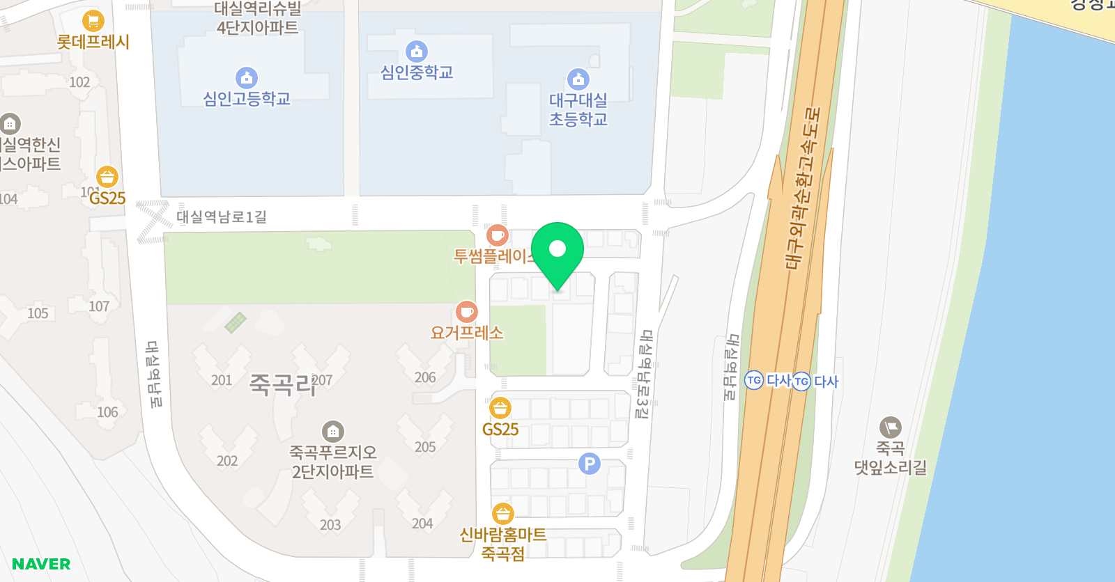 뮤엠 영어학원 다사대실점 위치