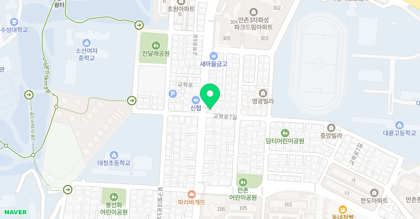 더오름 영어교습소 만촌점 위치